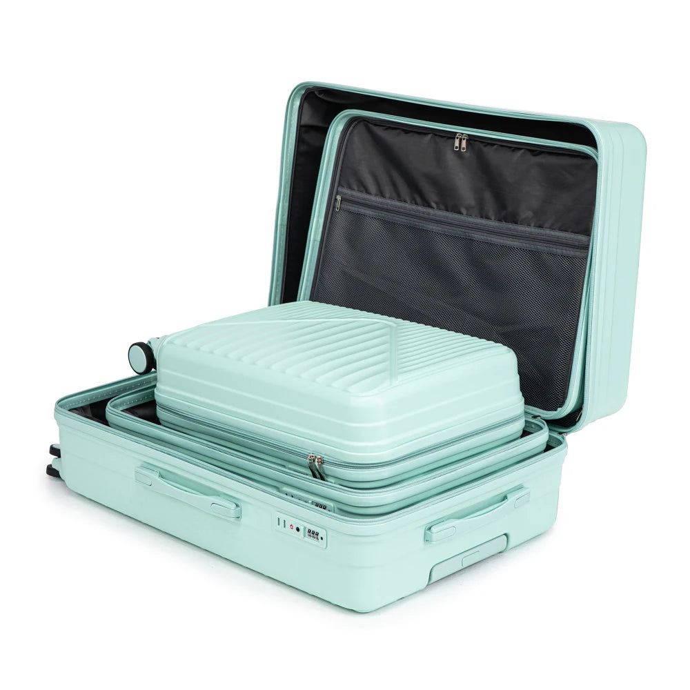 HIFINE TOURIST 20"/24"/28" 3 Pcs/set in ABS Spinner Wheel Luggage Carry on Suitcase Matching Color TSA Combination Lock