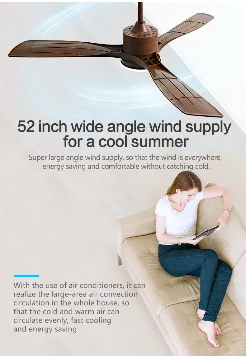 Modern Nordic Led Ceiling Fans with Lights Home Decoration Strong Wind with Focus Lamps for Kitchen Living Dining Room With Fan