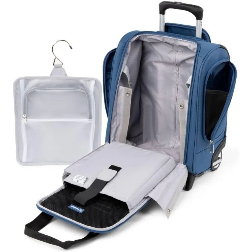 Lightweight Compact Rolling Underseat Carry-On Upright 2-Wheel Bag, Unisex, Ensign Blue, Softside Luggage for Travel