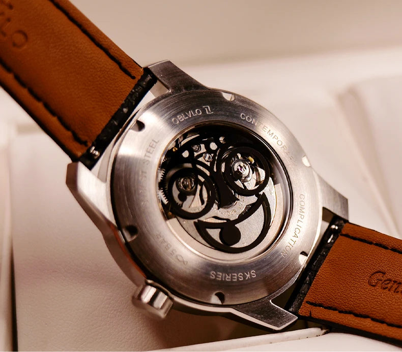 OBLVLO men's mechanical watches, automatic winding mechanical watches, novel and creative men's watches, men's timepieces, uniqu