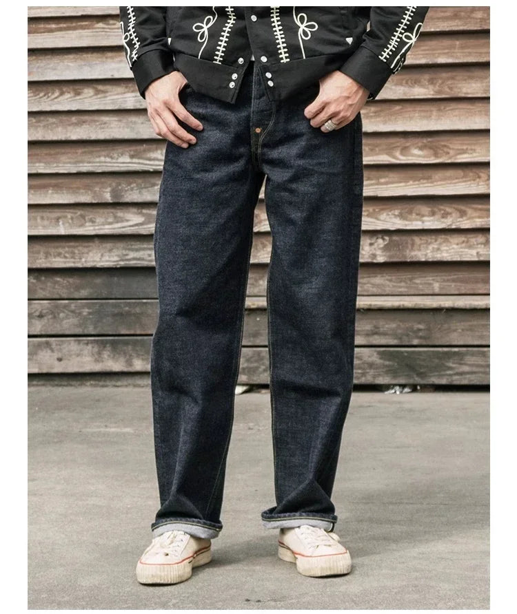 Non Stock 1936 Model Cowboy Selvedge Denim Jeans 36101B Amekaji Cinch Back Men Pants