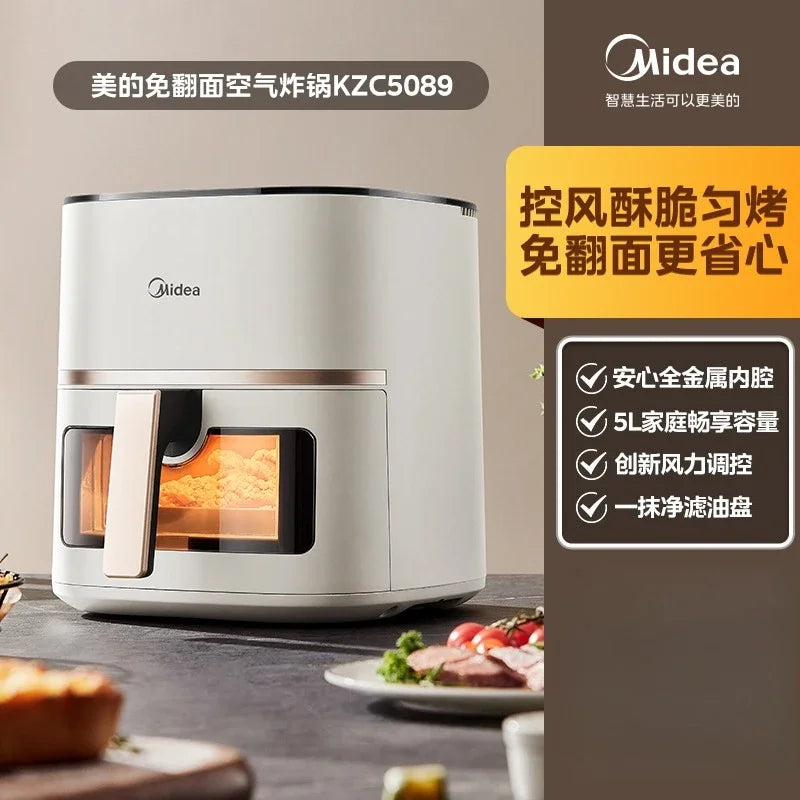 Large Capacity Air Fryer for Household Use Modern Kitchen Appliance Electric Cooking Machine with No Flip Visual Feature