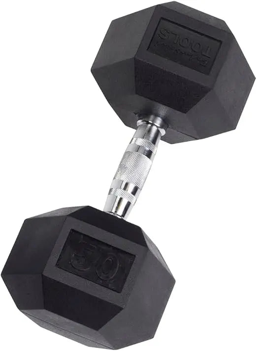 Rubber-Coated Hexagonal Dumbbells for Men and Women - Strength Training and Body Building Hand Weights