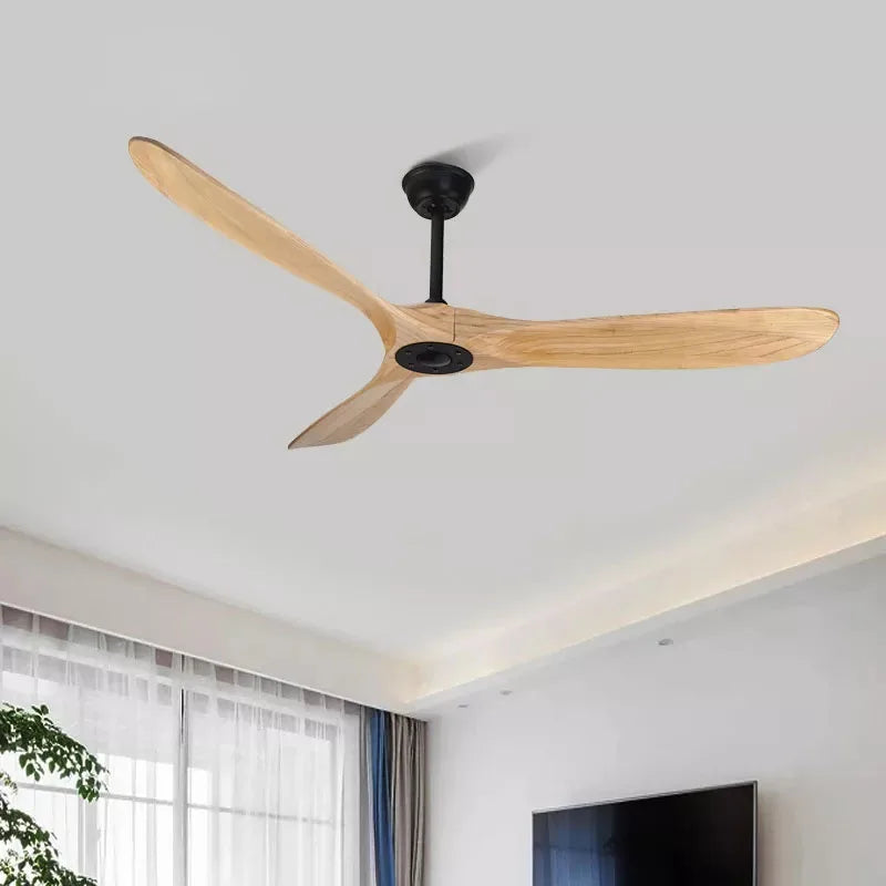 88 Inch Large Ceiling Fan With Remote Control DC Motor Reverse Wood Blades Fans Lighting High Quanlity Design Wooden Fans Light