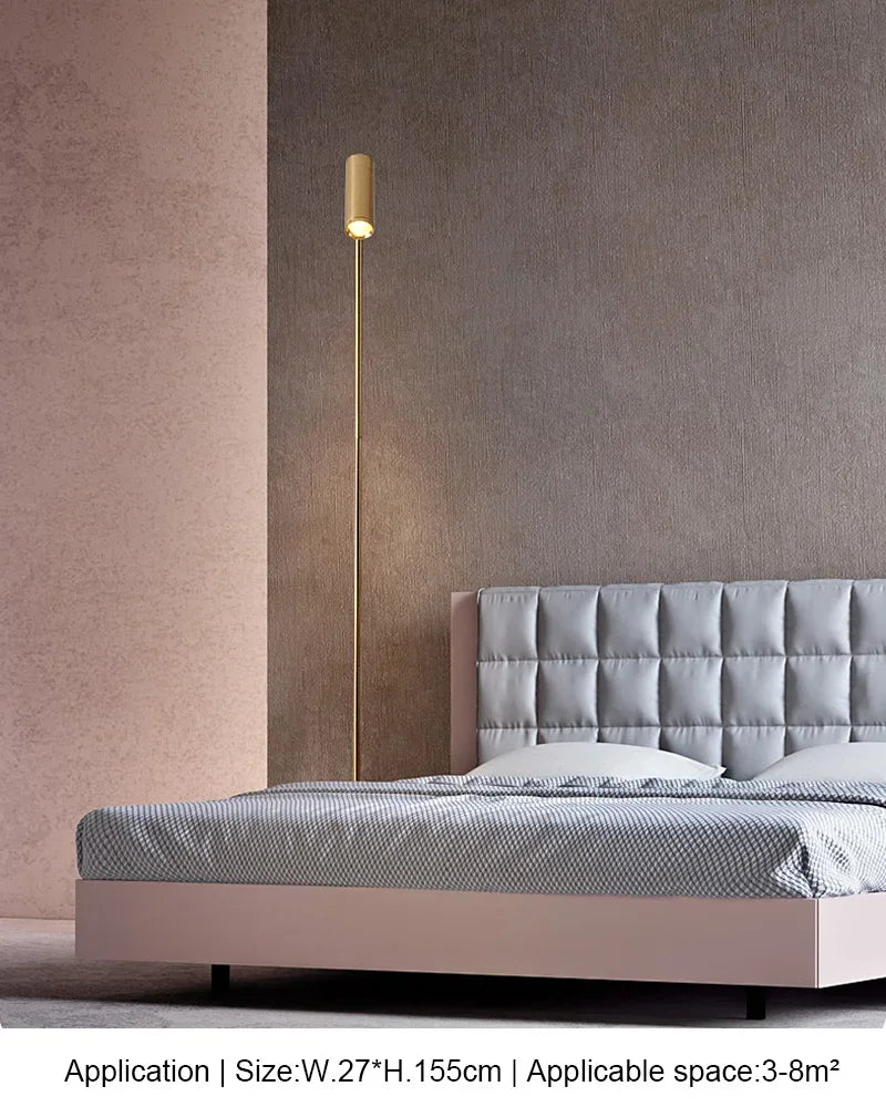 Modern LED Dimmable Floor Lamp Gold/Black/White Minimalist Foyer Bedroom Office Vertical Floor Light Home Decor Light Fixtures