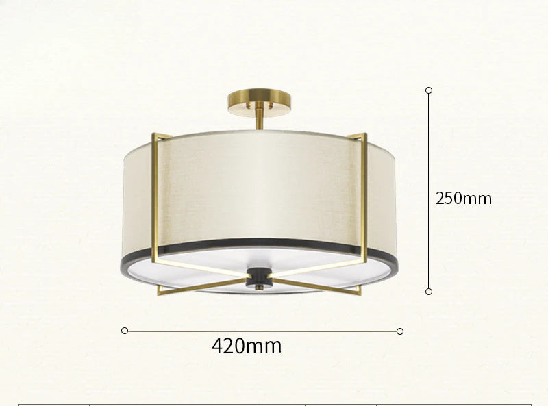 New Chinese Style Ceiling Lamp Exhibition Hall Hotel Restaurant Porch Study Bedroom Fabric Ceiling Lamp  Lustres  Room Decor