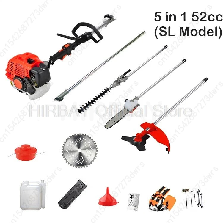 Professional Petrol Engine Garden Tool Kit With Chainsaw Brush Cutter Hedge Trimmer Pole Pruner And Multifunction Trimming