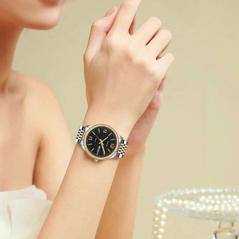 Deesio Women's Watch N92 Fashion Classics Bussiness Quartz Watches Steel Band Waterproof 30m Wristwatch Luxury Accessories Women