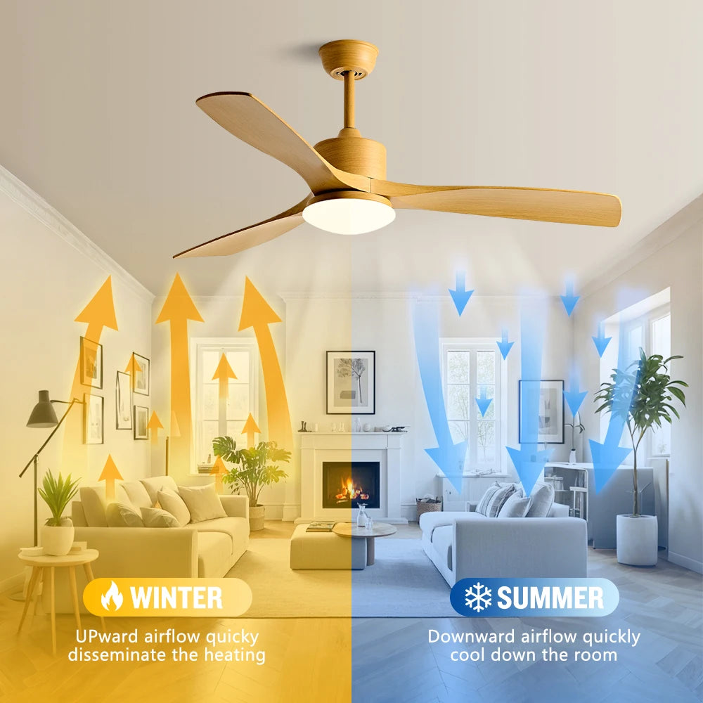 Modern Nordic Led Ceiling Fans with Lights Home Decoration Strong Wind with Focus Lamps for Kitchen Living Dining Room With Fan