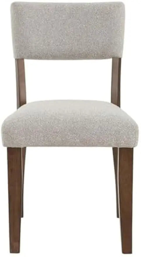 Furniture Wade 5pc Dining Table Set, 48" Round Glass Tap Top w/ 4 White Upholstered Side Chairs, 10mm Tempered Glass, Dining Ro