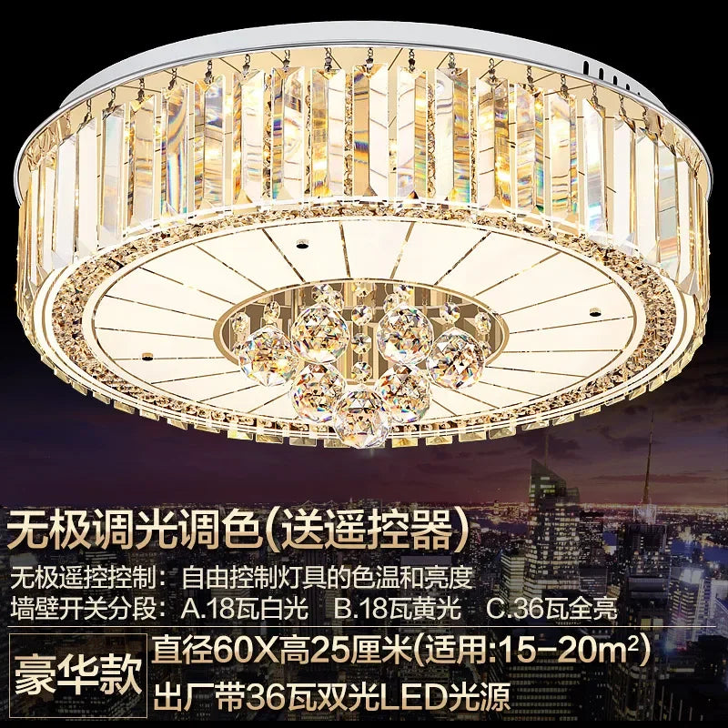2025Crystal LED Ceiling Chandelier Living Room Decor Gold Lustre Luxury Lighting Dining Bedroom Island Light Indoor Ceiling Lamp