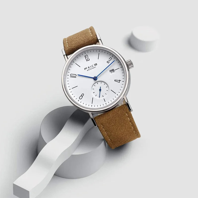FEICE Unisex Wristwatch Bauhaus Men's Watches Automatic Mechanical Watch Stainless Steel Waterproof Casual Fashion Watch FM201