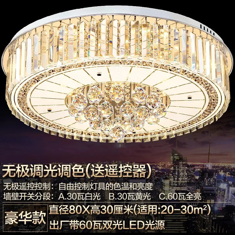2025Crystal LED Ceiling Chandelier Living Room Decor Gold Lustre Luxury Lighting Dining Bedroom Island Light Indoor Ceiling Lamp