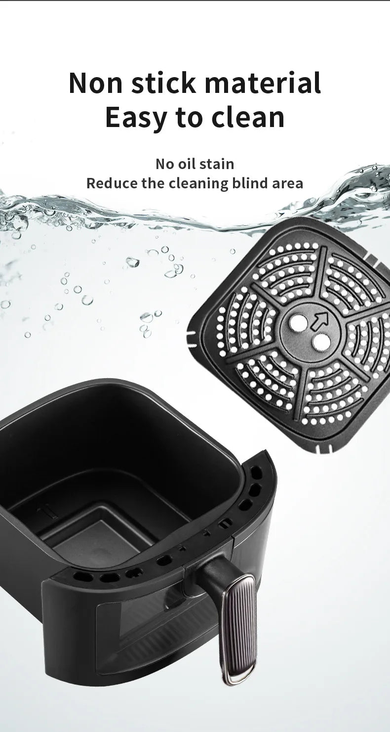 Multifunction Visible Air Fryer Stainless Steel Shell 8L Thermal Cycle Oil-free Non-Stick Touch Screen Electric Frying Oven