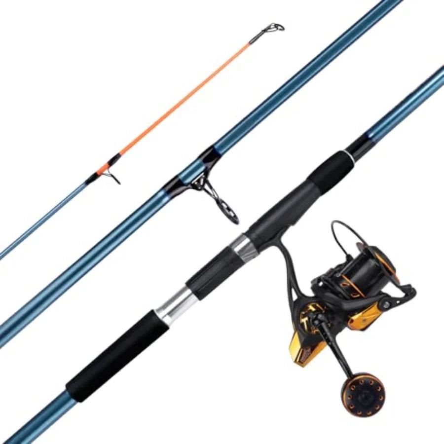 Saltwater Spinning Reels 52LB Max Drag with 11.8ft Spinning Fishing Rod for Surf Fishing