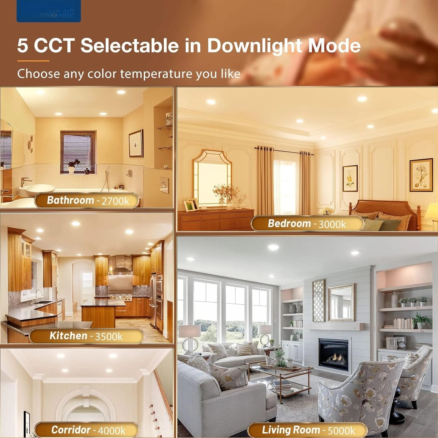 24 Pack 6 Inch 5CCT LED Recessed Ceiling Light with Night Light, 2700K/3000K/3500K/electable Ultra-Thin Recessed Lighting,New