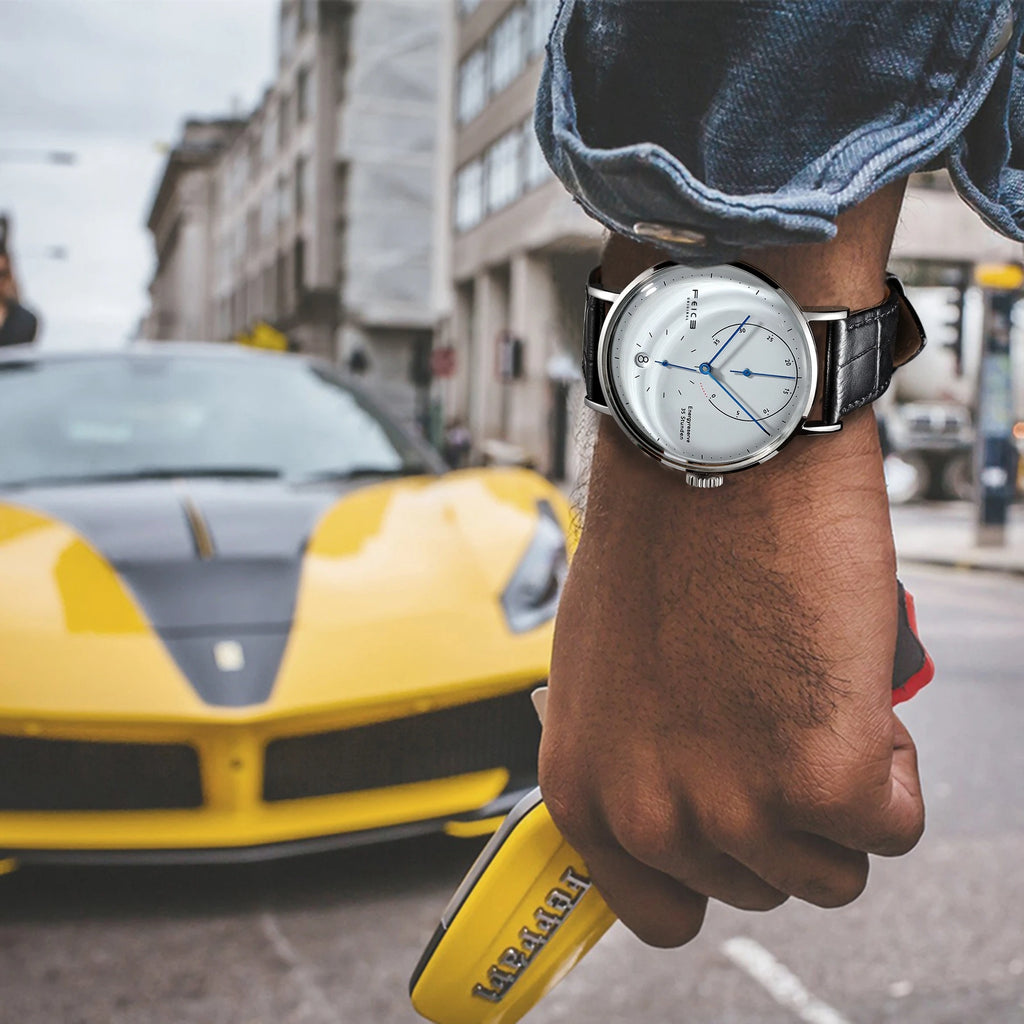 FEICE 20mm Men's Mechanical Watch Men Automatic Bauhaus WristWatch Waterproof Fashion Creative Simple Relogio Masculino-FM202