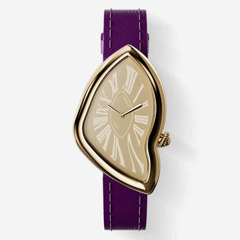 CRONUSART Women Quartz Watch 28mm*46mm Luxury Ladies Wristwatch Irregular Case Crystal Mirror Thickness 8.1mm