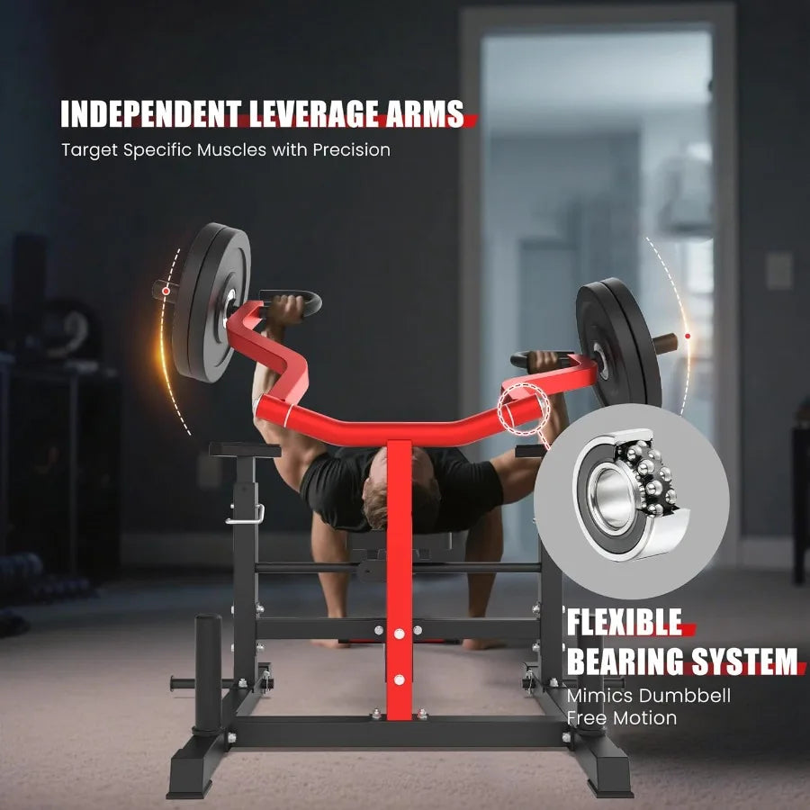 Chest Press Machine – Bench Press with Adjustable Backrest & Dual Band Pegs, Adjustable Flat Incline Bench for Chest, AB Worko