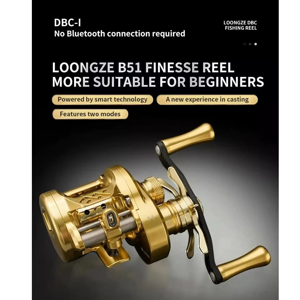 LOONGZE Airlite B50/100/200DBC-I BFS Baitcasting Reel Bait Finesse Fishing Reel All Metal Magnetic Brake System Lightweight