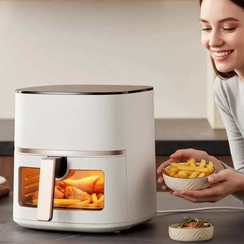 Large Capacity Air Fryer for Household Use Modern Kitchen Appliance Electric Cooking Machine with No Flip Visual Feature