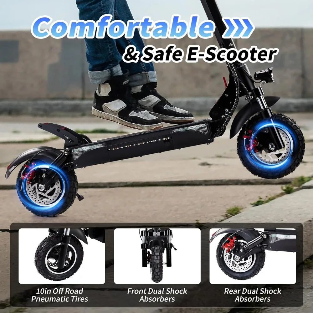 Electric Scooter for Adults, 28Miles Range, 28MPH Top Speed, Foldable E-Scooter 800W Motor with 10" Off Road Pneumatic Tire