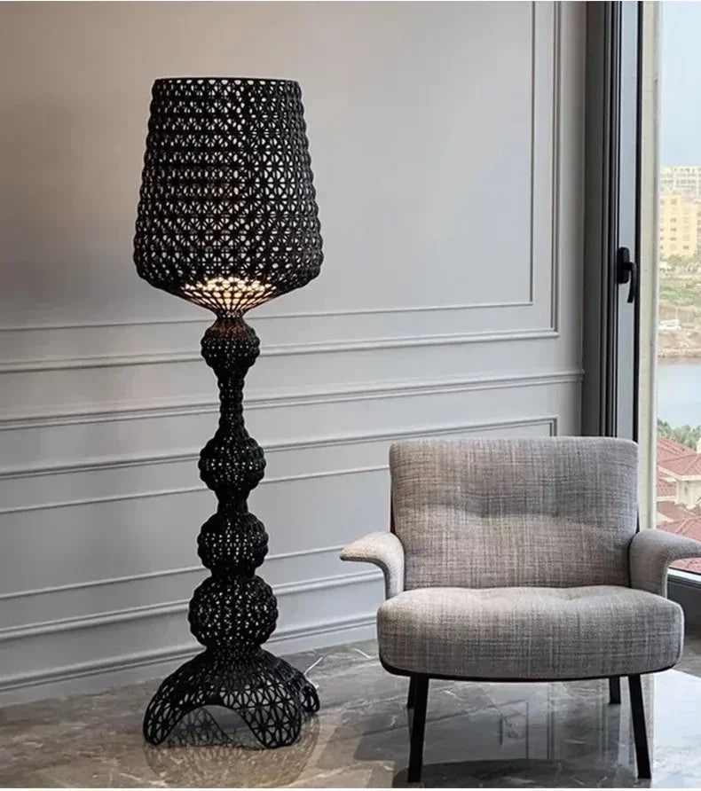 Italian designer's creative hollowed out floor lamp with living room feel, bedroom sofa decoration, atmosphere light