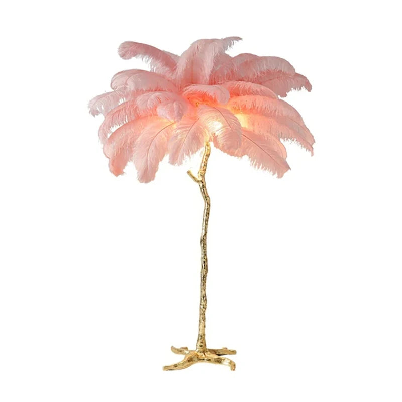 Modern Luxury Feather Floor Standing Lamp Living Room Sofa Background Wall Bedroom Bedside Light Home Deco Floor Lamp Mood Light